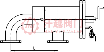 臥式手搖刷式過濾器結構示意圖