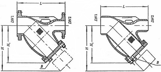 異徑Y(jié)型過濾器結(jié)構(gòu)示意圖