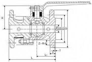硬密封保溫球閥結構示意圖